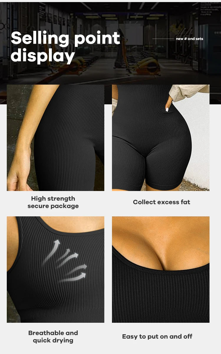 Seamless One-Piece Short Yoga Clothes