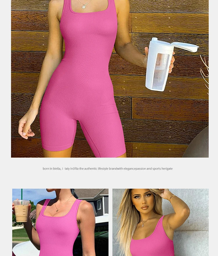 Seamless One-Piece Short Yoga Clothes