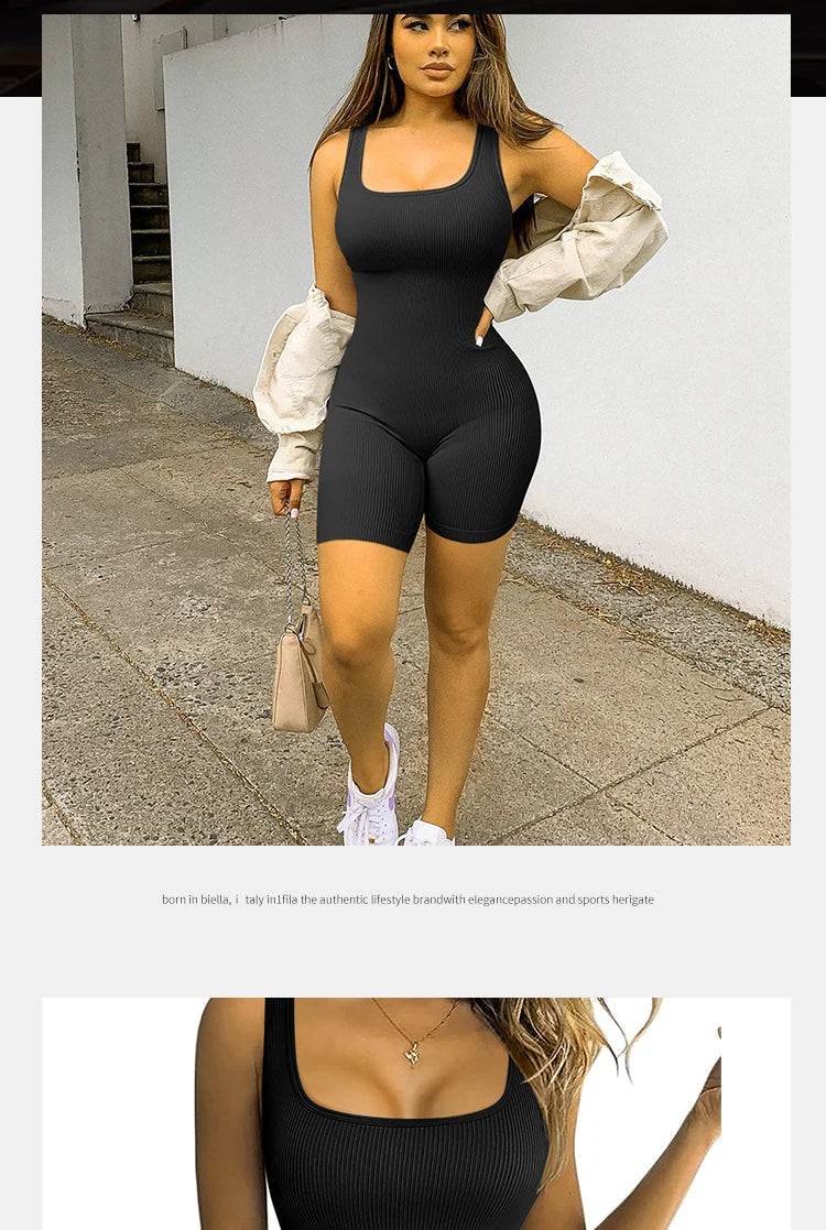Seamless One-Piece Short Yoga Clothes