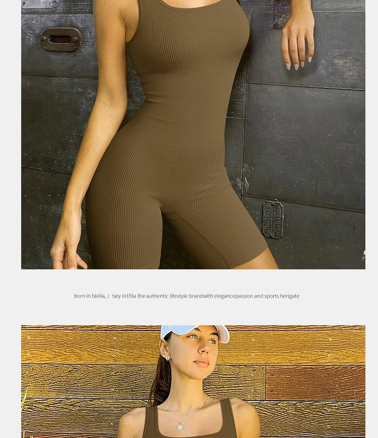 Seamless One-Piece Short Yoga Clothes