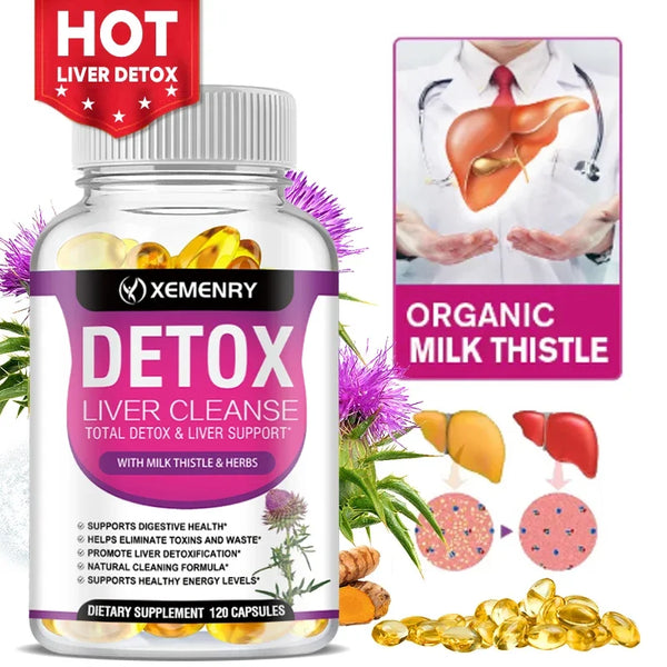 Milk Thistle Extract Capsules Detox Cleansing Liver Support and Repair Formula