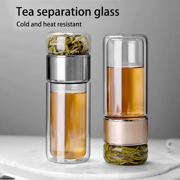 Tea Water Bottle High Borosilicate Glass Double Layer