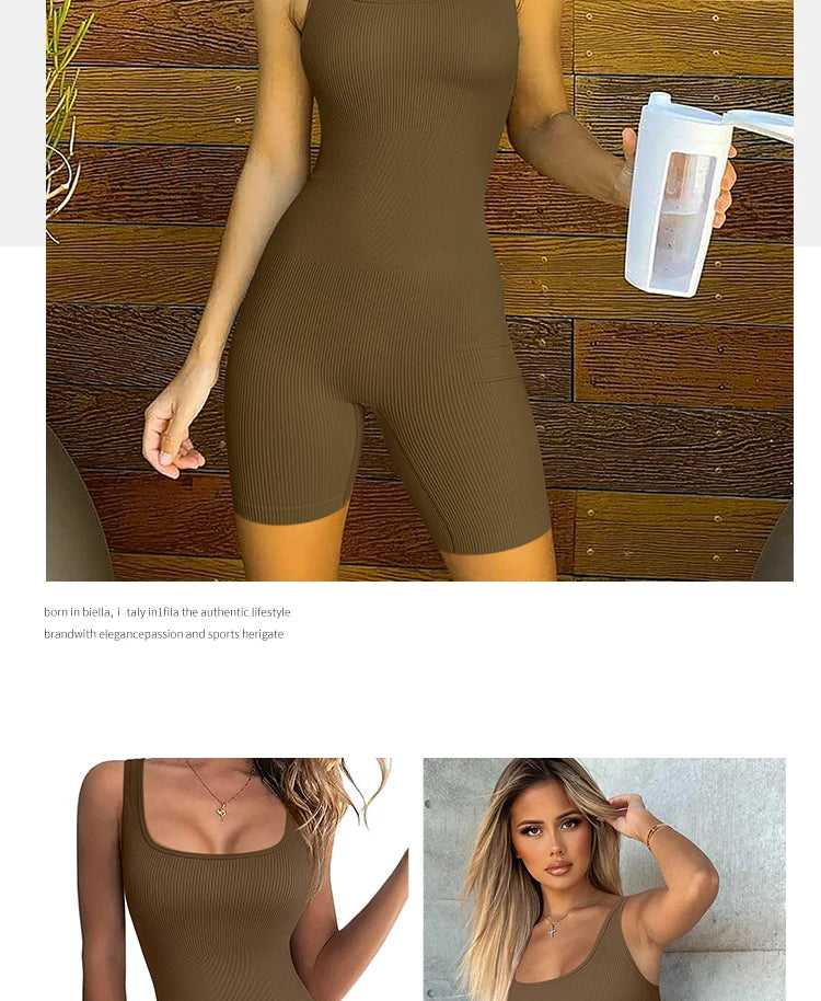 Seamless One-Piece Short Yoga Clothes
