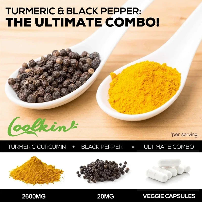 Curcumin Supplement with Black Pepper 2600 Mg