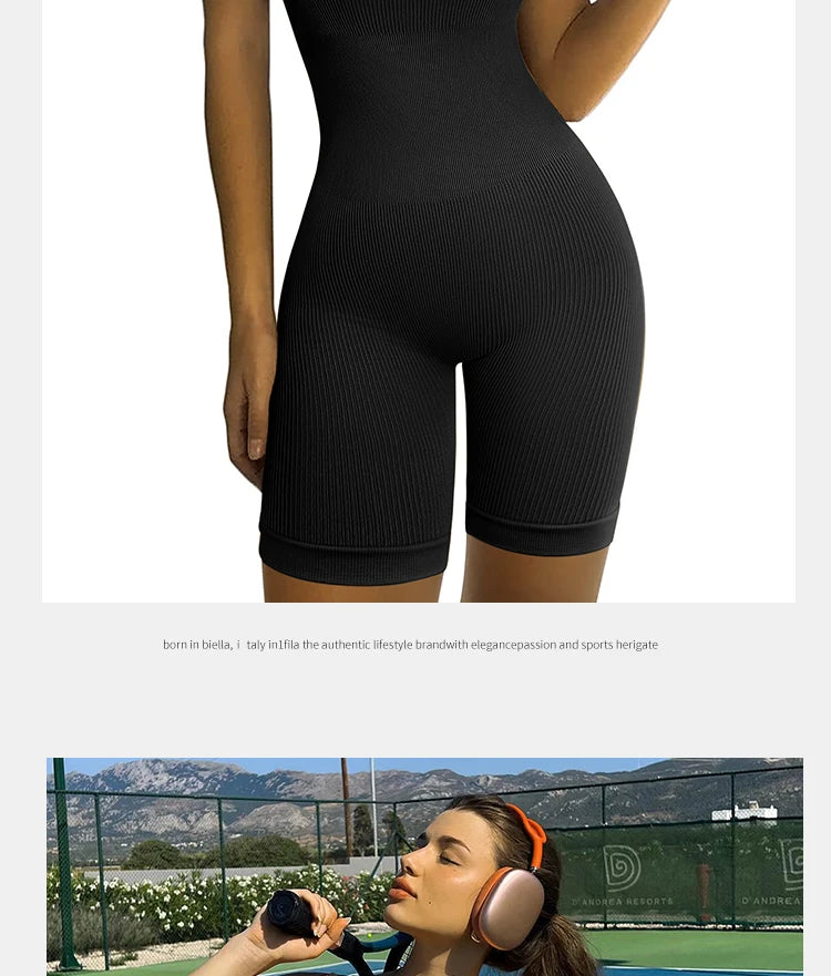 Seamless One-Piece Short Yoga Clothes