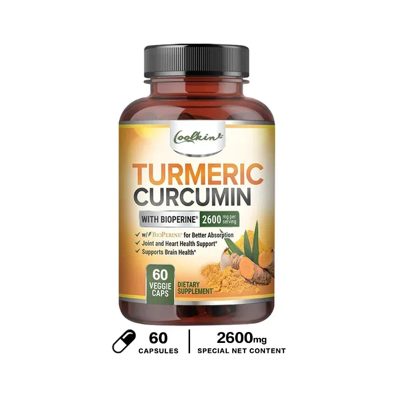 Curcumin Supplement with Black Pepper 2600 Mg